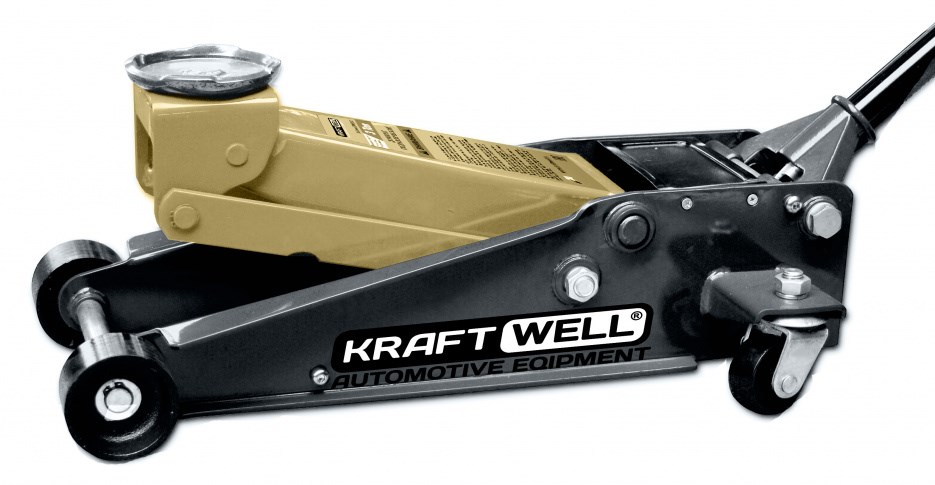 KraftWell KRWFJ3D_gold Гидравлический подкатной домкрат г/п 3000 кг