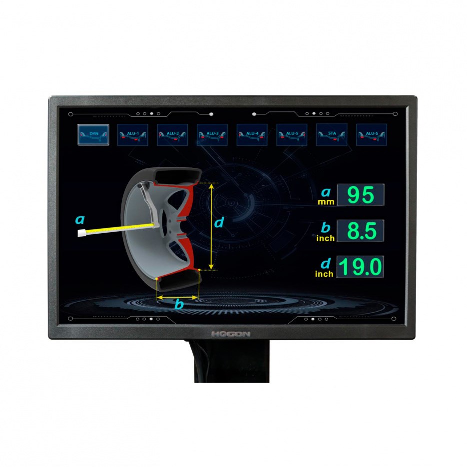 Балансировочный станок ROSSVIK VT-63 с LCD-дисплеем, лазером, электронной линейкой, ультразвуковым датчиком, 220 В (Серый RAL7016)